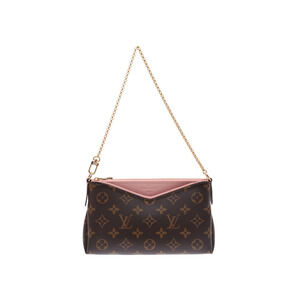 Louis Vuitton Monogram Pallas Clutch Rose Pink Poodle Leather Shoulder Bag